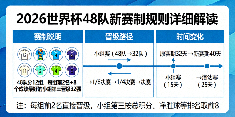 2026世界杯48队新赛制规则详细解读图示 - 赛制、晋级、时间变化